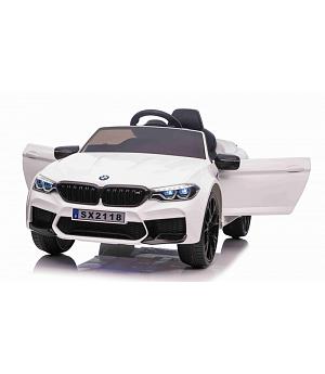 COCHE BMW M5 24V para niños blanco, motores dobles 24V, eva, cuero, INDA57-LI-SX2118wt